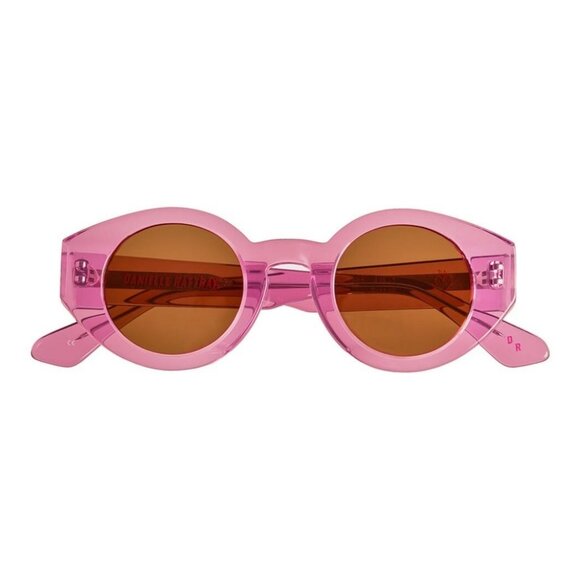 New DANIELLE RATTRAY Pink Round Teddy C02 Sunglasses Women - Picture 3 of 4